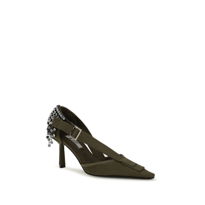 Escarpins Prada bicolores en coton à talons hauts