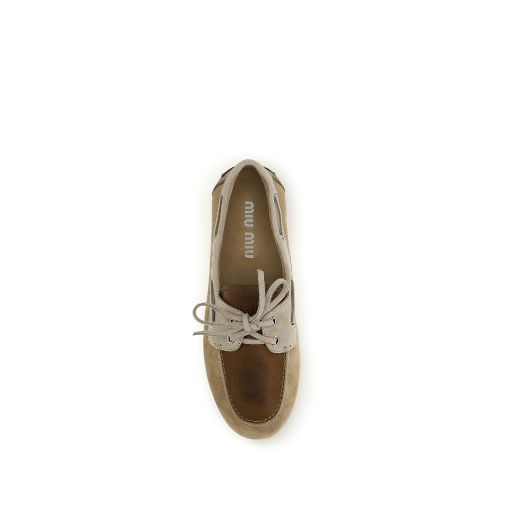Mocassins à enfiler Miu Miu en cuir de veau multicolore Bos Taurus