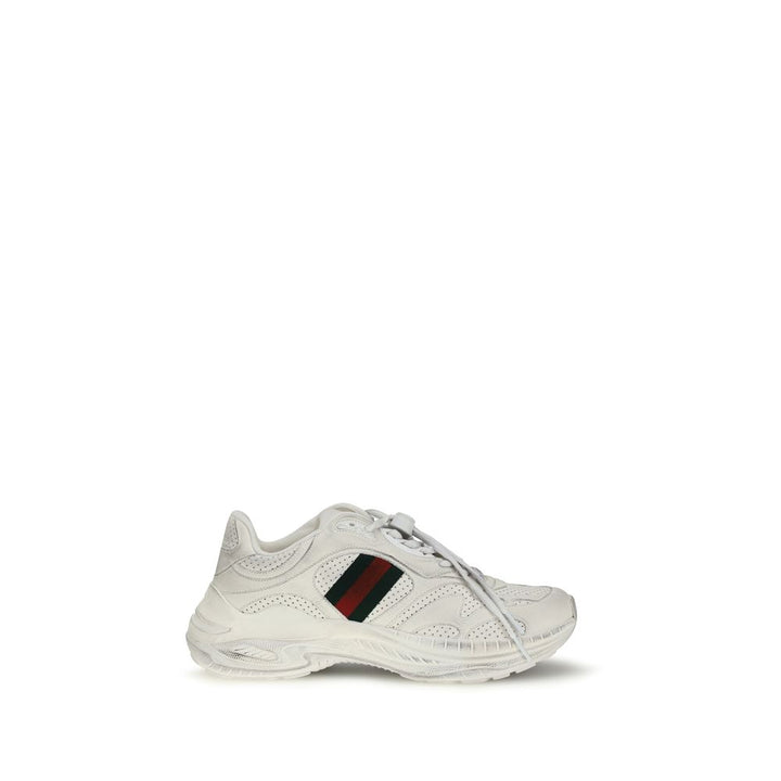 Gucci White Calf Leather Bos Taurus Athletic Sneakers