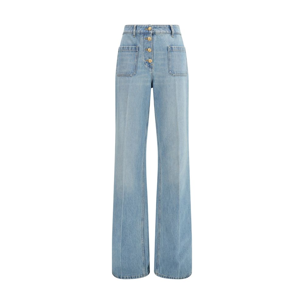Jean en denim de coton bleu Valentino