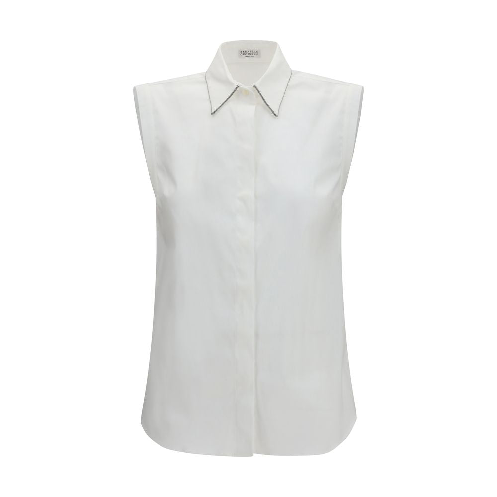 Brunello Cucinelli White Cotton Shirt