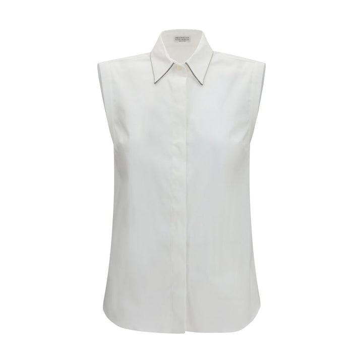 Brunello Cucinelli White Cotton Shirt