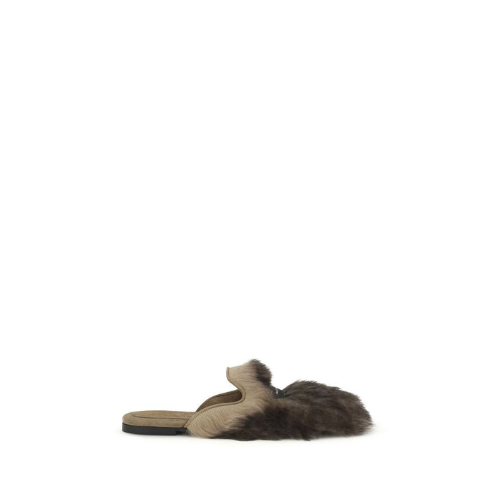 Mules de Dolce & Gabbana gris en piel de cordero Ovis Aries Aries