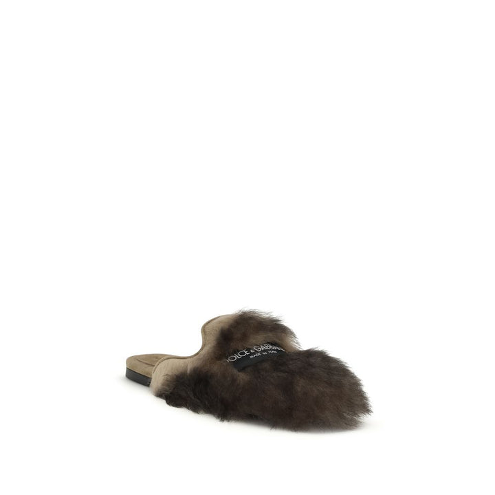 Mules de Dolce & Gabbana gris en piel de cordero Ovis Aries Aries