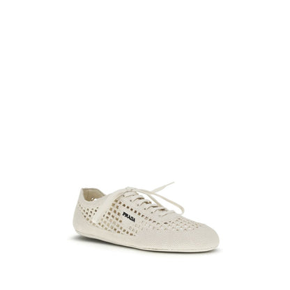 Zapatillas bajas de tela beige Prada