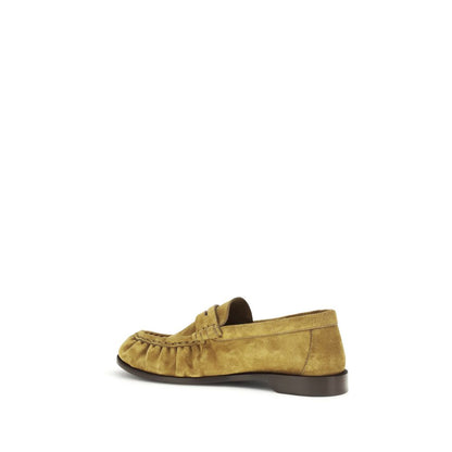 Mocassins à enfiler Saint Laurent en cuir de veau beige