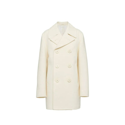 Manteau en laine blanc Prada
