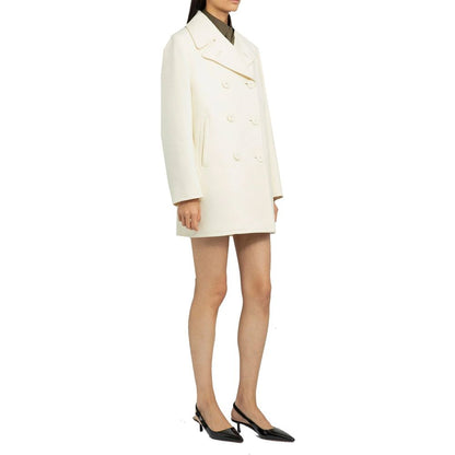 Manteau en laine blanc Prada