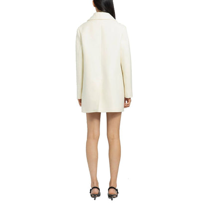 Manteau en laine blanc Prada