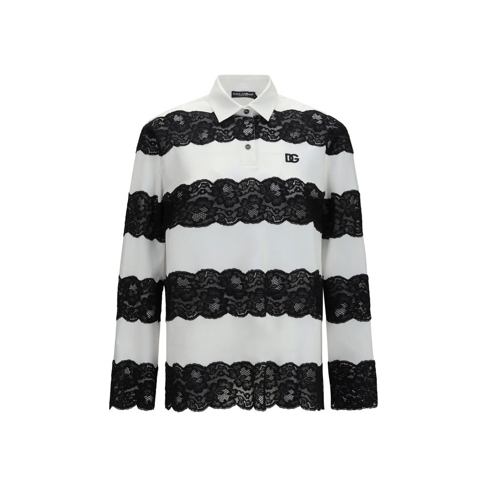 Polo de algodón blanco de Dolce & Gabbana