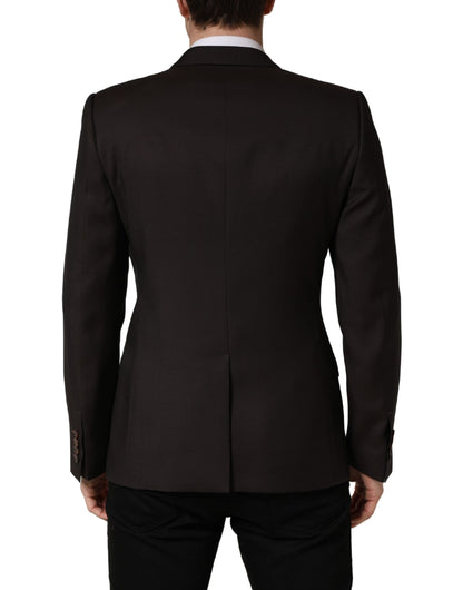 Veste de costume croisée en laine violet foncé Dolce & Gabbana