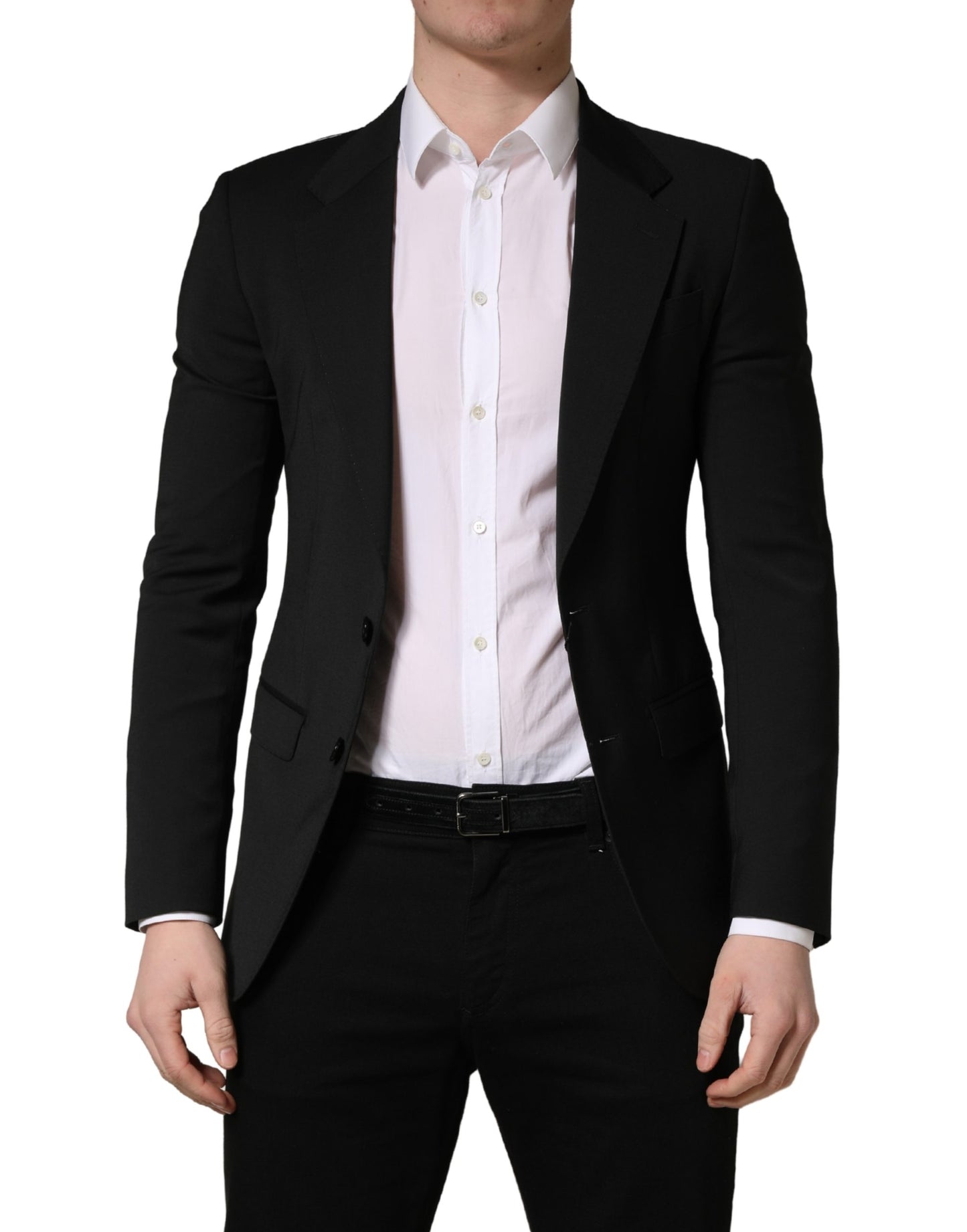 Dolce & Gabbana Americana de Traje para Hombre de 2 Botones de Poliéster Negro