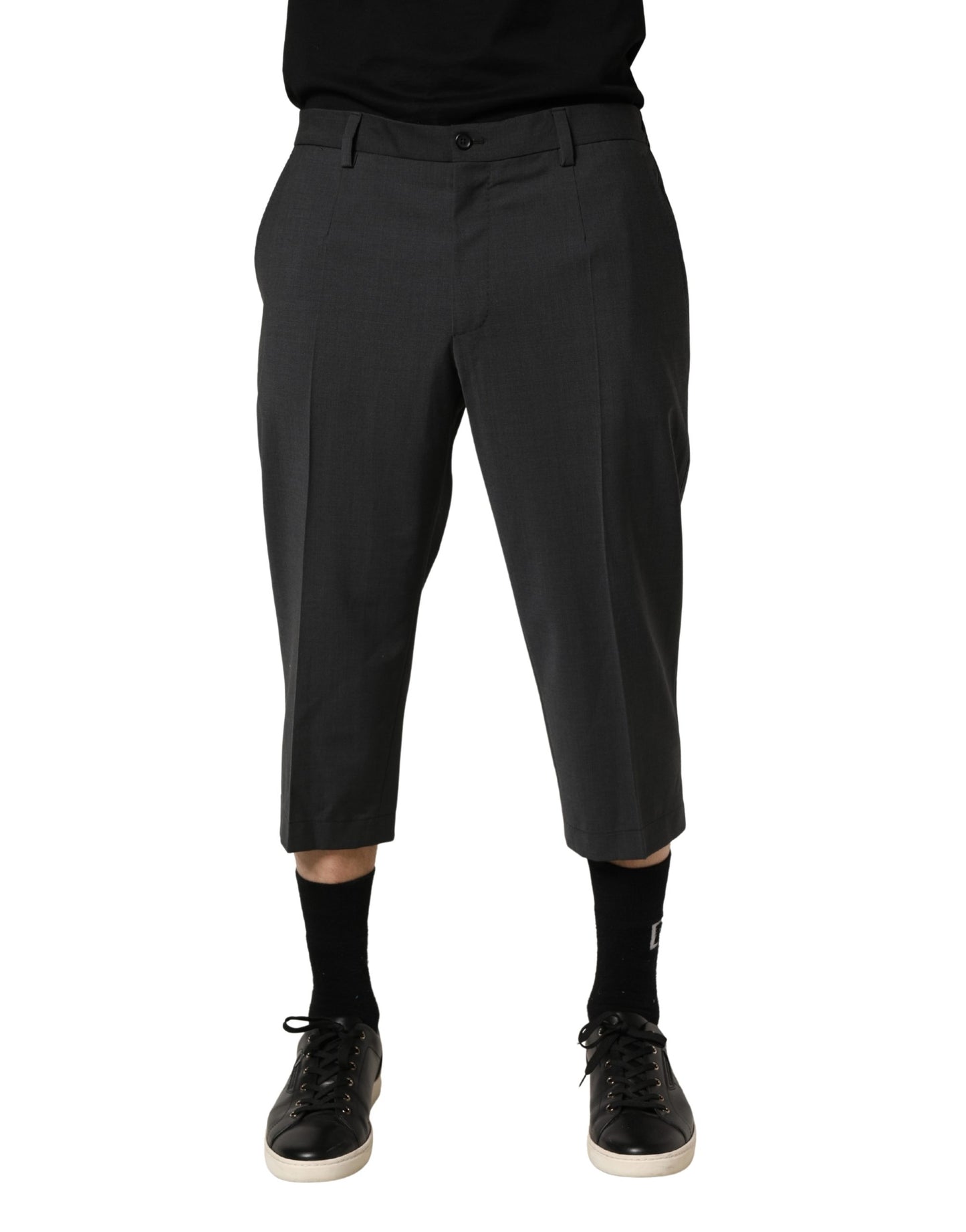 Pantalon chino court en laine gris foncé Dolce & Gabbana