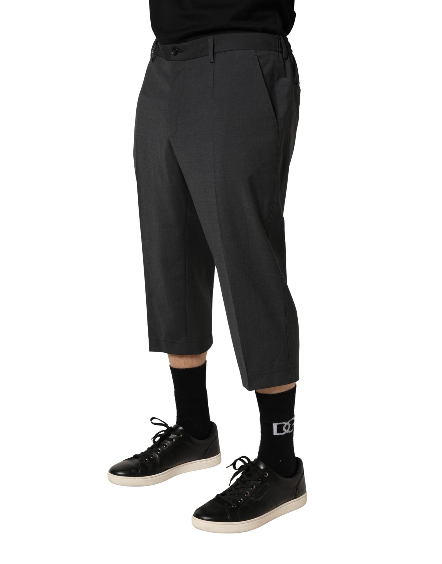 Pantalon chino court en laine gris foncé Dolce & Gabbana