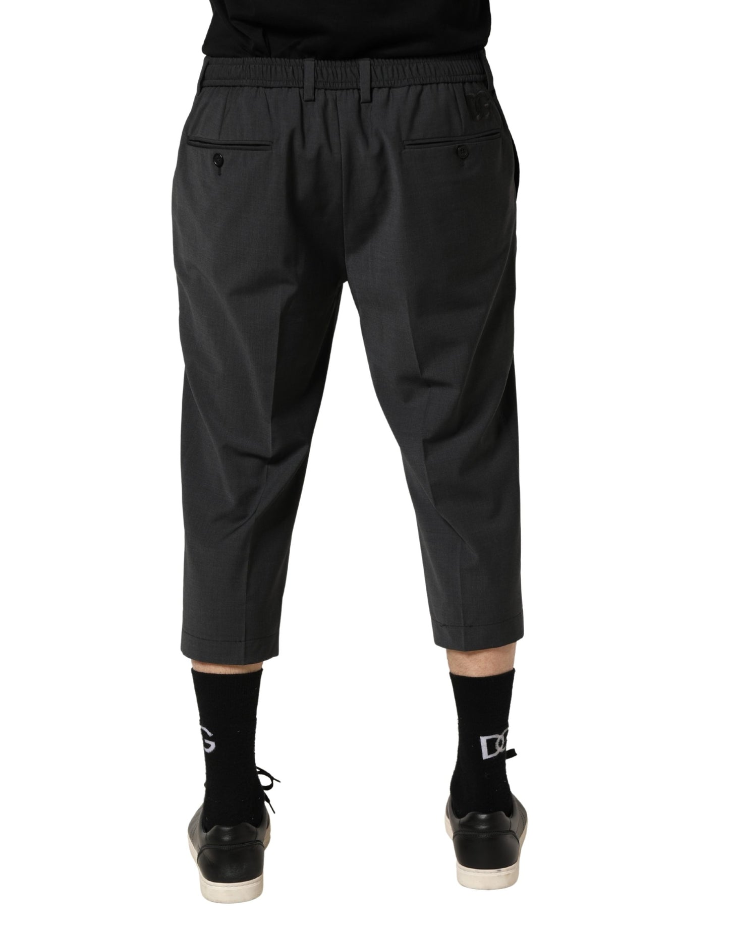 Pantalon chino court en laine gris foncé Dolce & Gabbana