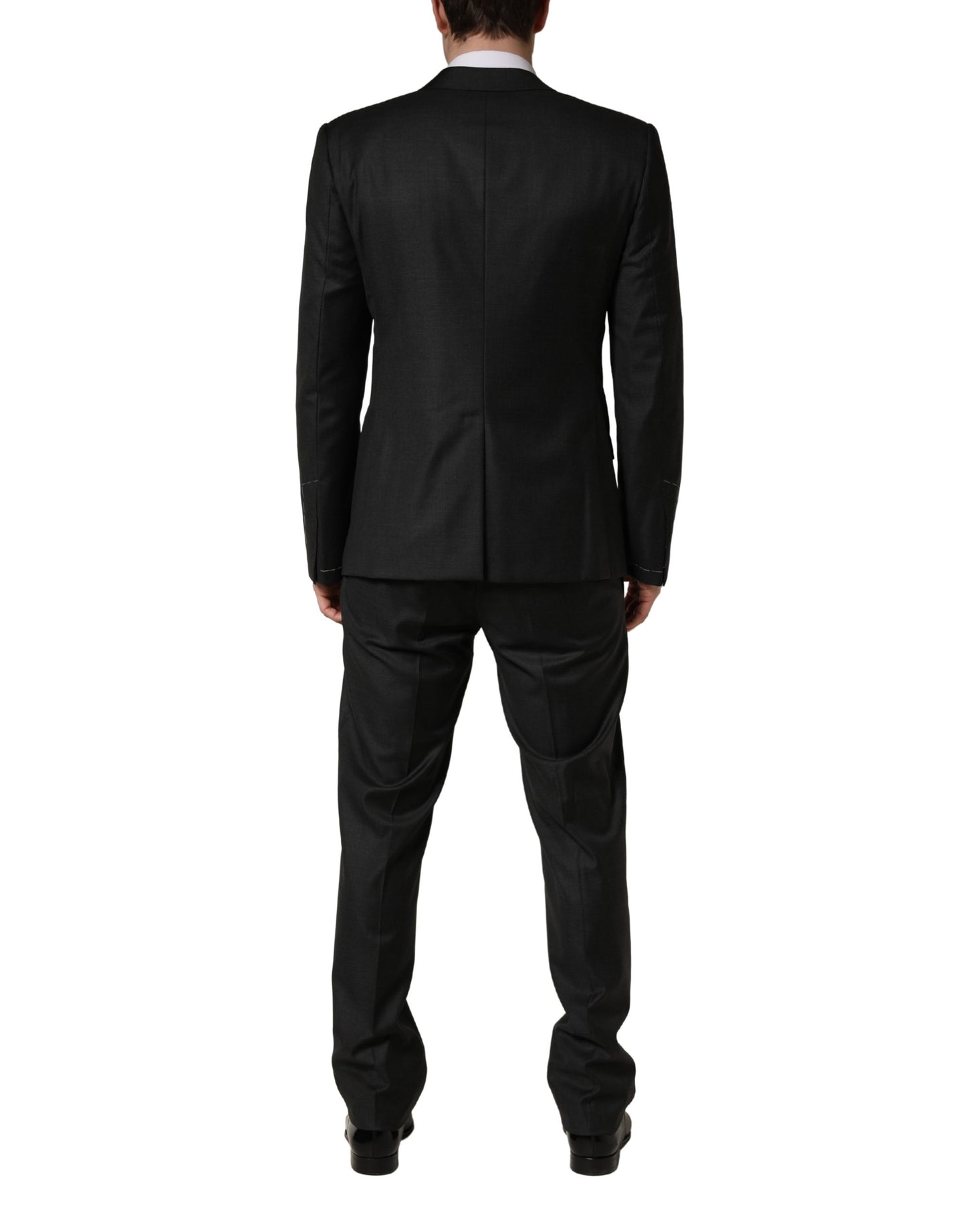 Traje de hombre de 3 piezas Dolce & Gabbana negro de lana de corte entallado formal