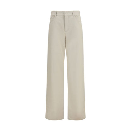 Vaqueros rectos de algodón beige Fendi