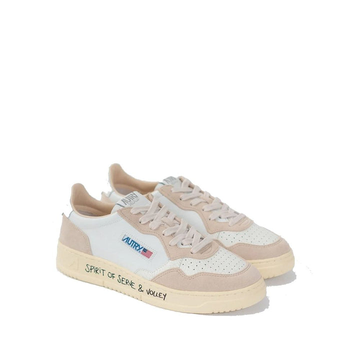 Autry White Goatskin Athletic Sneakers