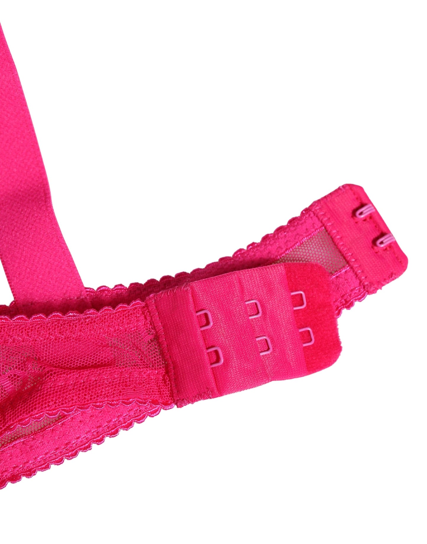 Sujetador balcón con aros de encaje rosa y malla Dolce & Gabbana Ropa interior