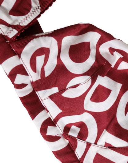 Soutien-gorge sans armature en coton à logo monogramme rouge Dolce & Gabbana
