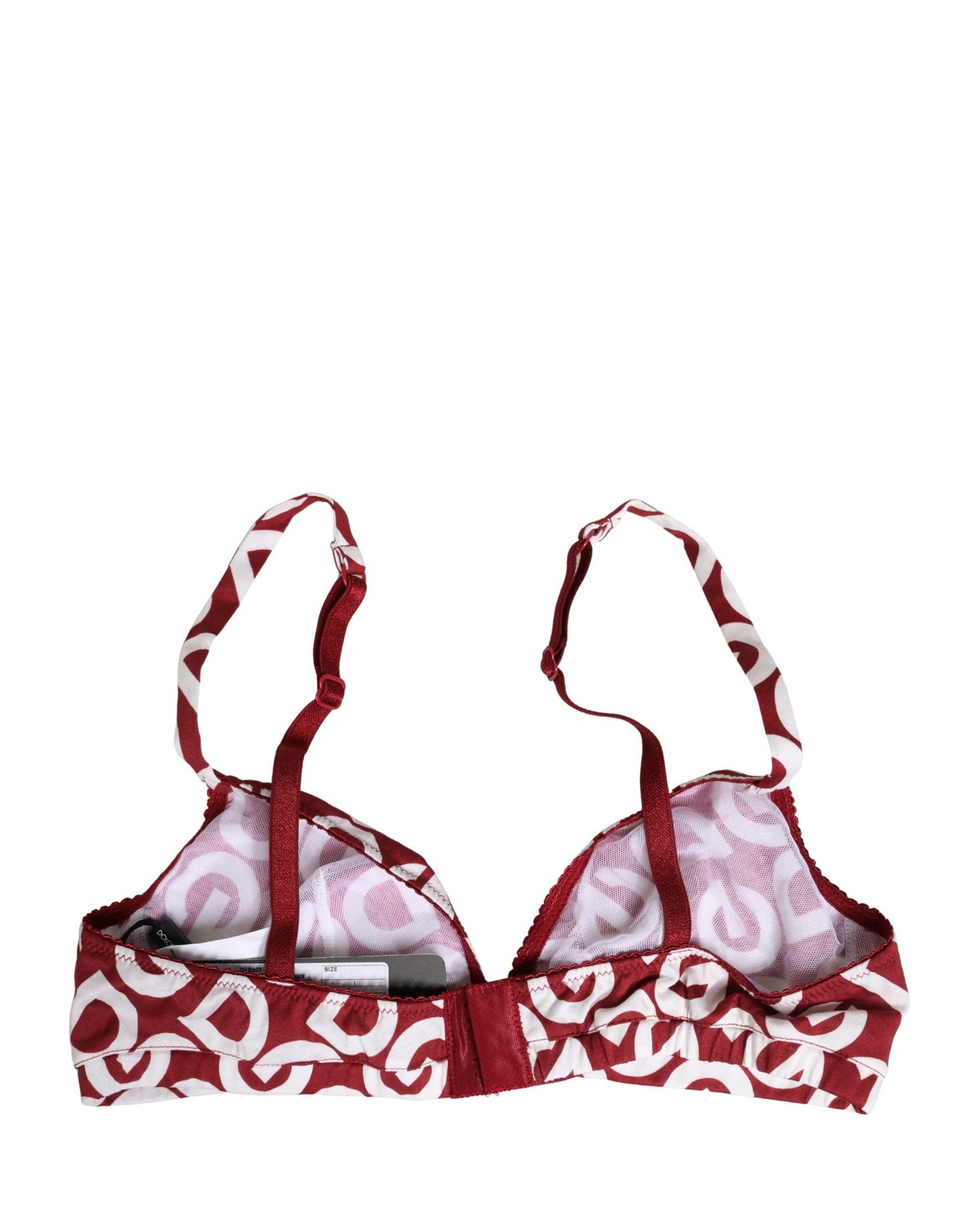 Soutien-gorge sans armature en coton à logo monogramme rouge Dolce & Gabbana