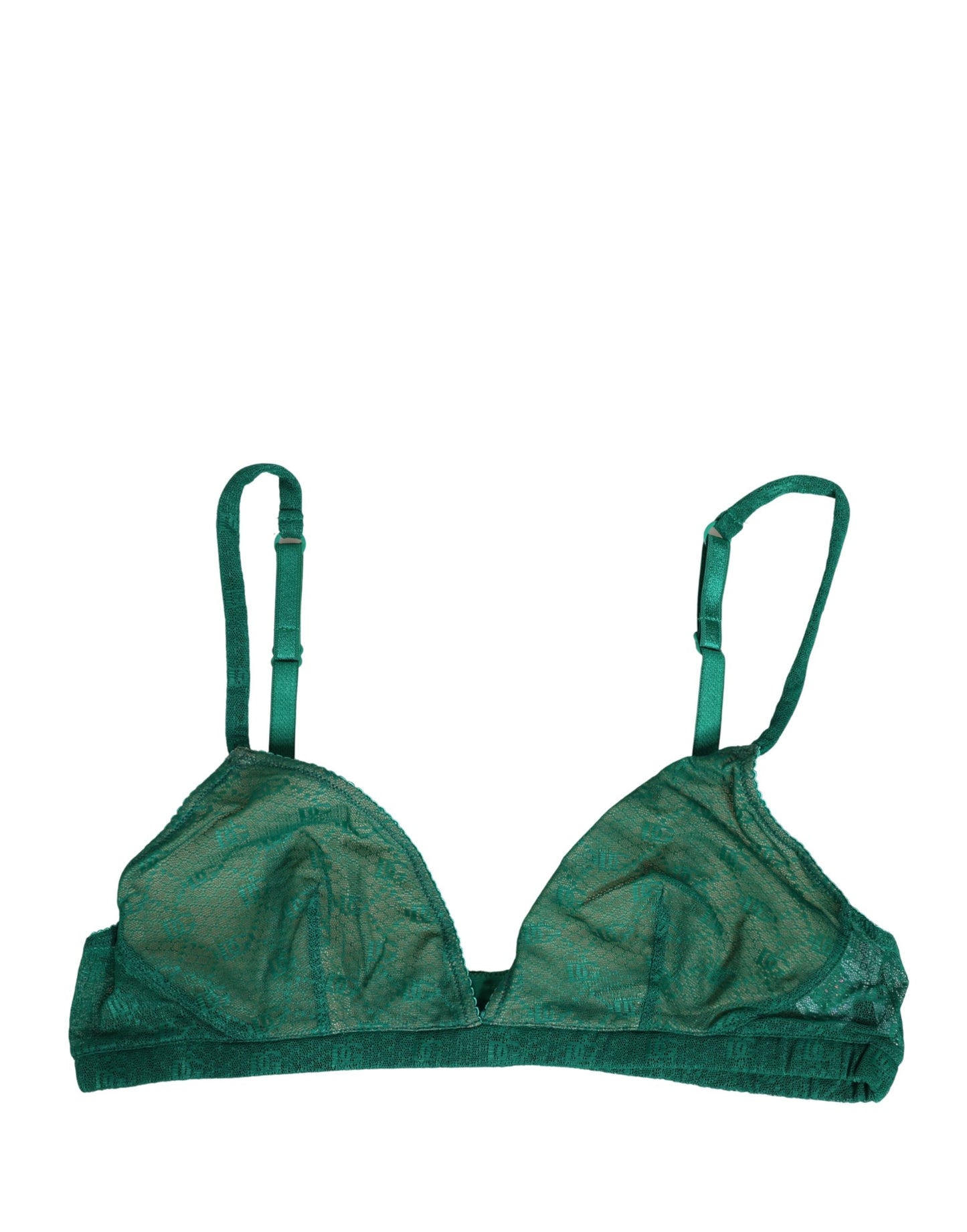 Sujetador de Copa Blanda Elástico de Nailon Verde Dolce & Gabbana Ropa Interior