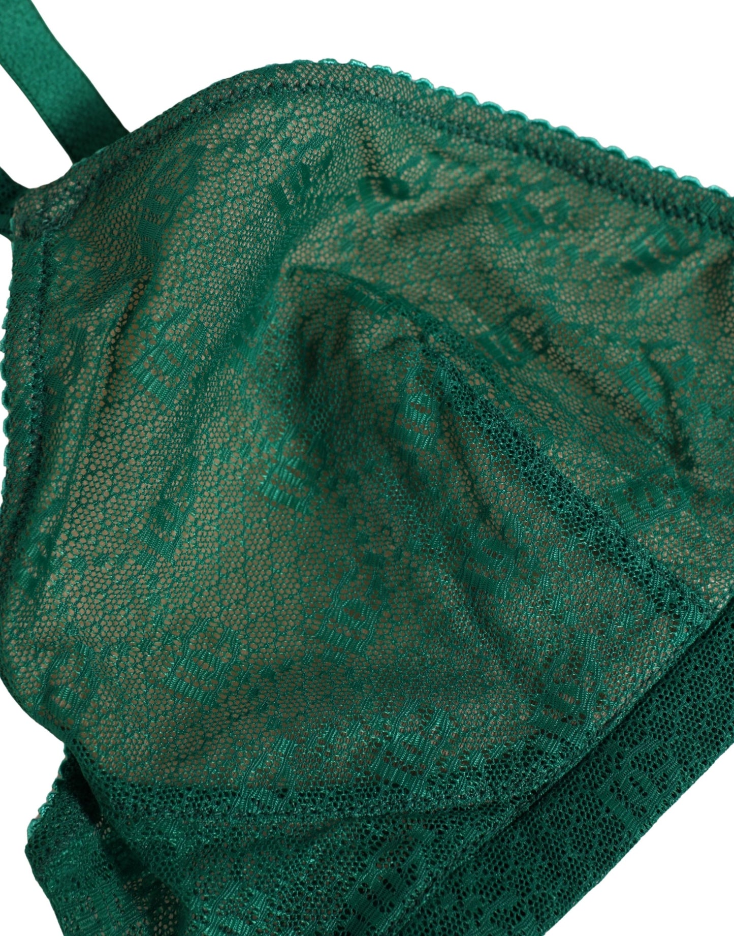 Sujetador de Copa Blanda Elástico de Nailon Verde Dolce & Gabbana Ropa Interior