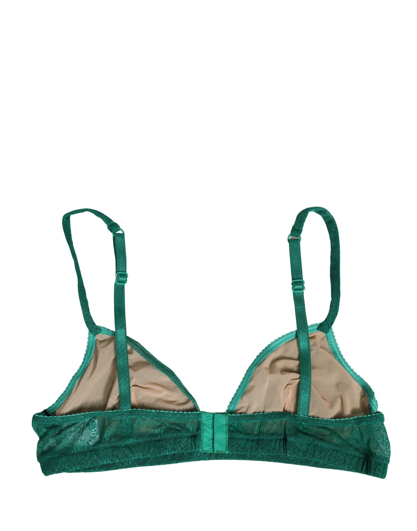 Sujetador de Copa Blanda Elástico de Nailon Verde Dolce & Gabbana Ropa Interior