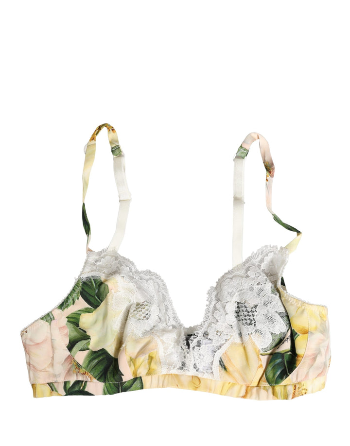 Sujetador de Copa Blanda con Estampado Floral Multicolor Dolce & Gabbana Ropa Interior