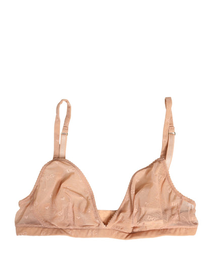 Sujetador de copa suave elástico de nailon beige Dolce & Gabbana
