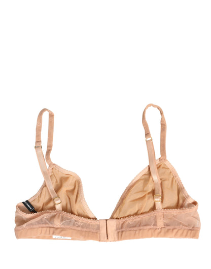Sujetador de copa suave elástico de nailon beige Dolce & Gabbana