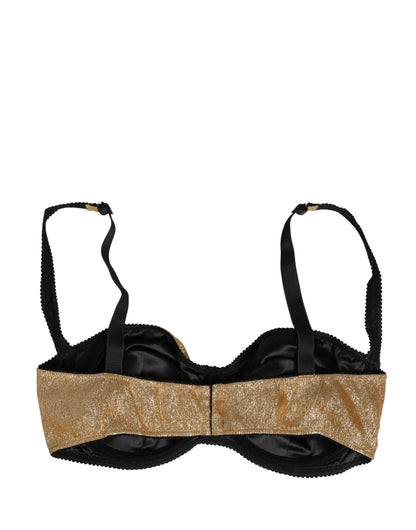 Sujetador de ropa interior Balconette con aros semiprefomados dorados Dolce & Gabbana