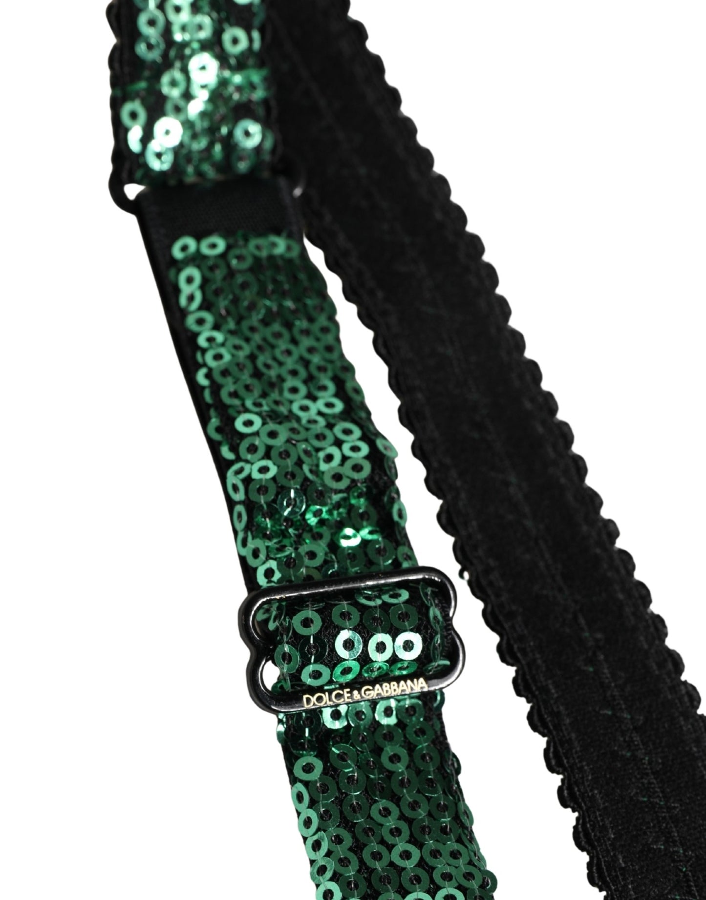 Sujetador balcón de nylon verde con lentejuelas de Dolce & Gabbana