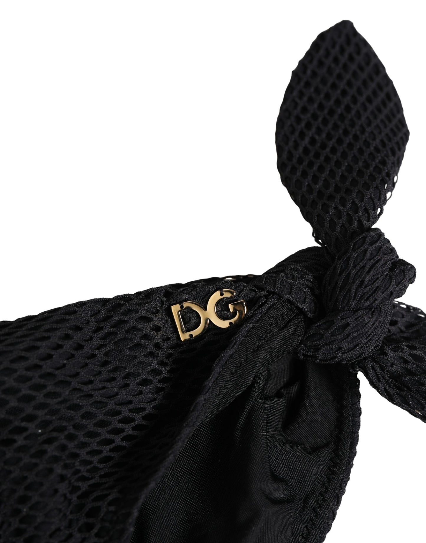 Braga de bikini con lazada lateral y logotipo DG de Dolce & Gabbana en negro