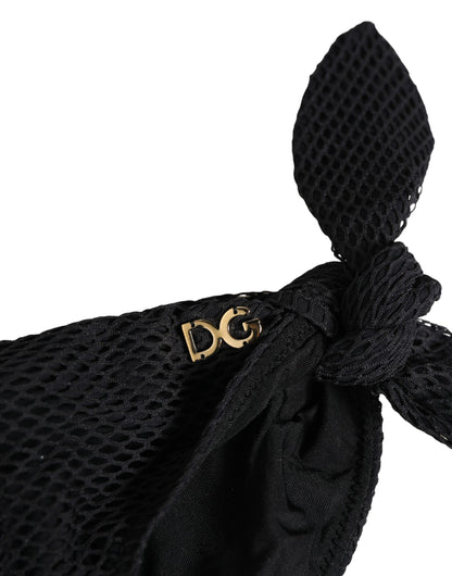 Braga de bikini con lazada lateral y logotipo DG de Dolce & Gabbana en negro