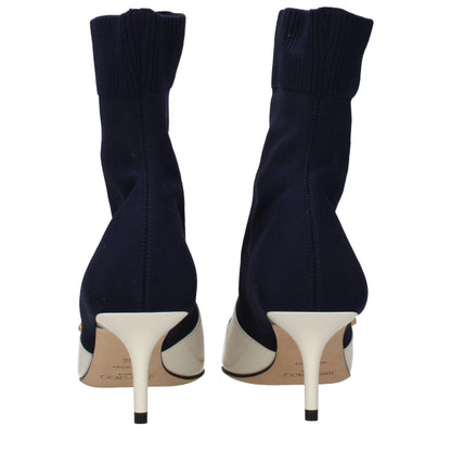 Jimmy Choo Blue Fabric Ankle Boots