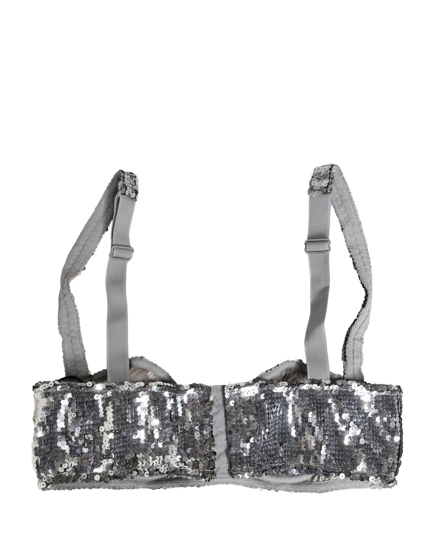 Soutien-gorge balconnet Dolce & Gabbana en nylon pailleté argenté
