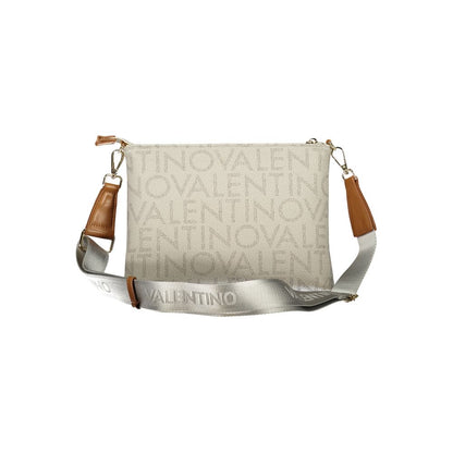 Mario Valentino Beige Polyurethane Women's Bag with Zip Closure and Strap