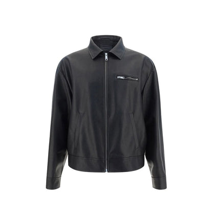 Chaqueta de cuero negra Prada