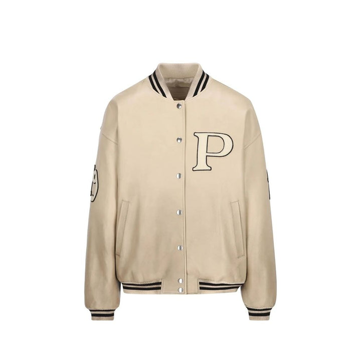 Blouson aviateur Prada en veau beige