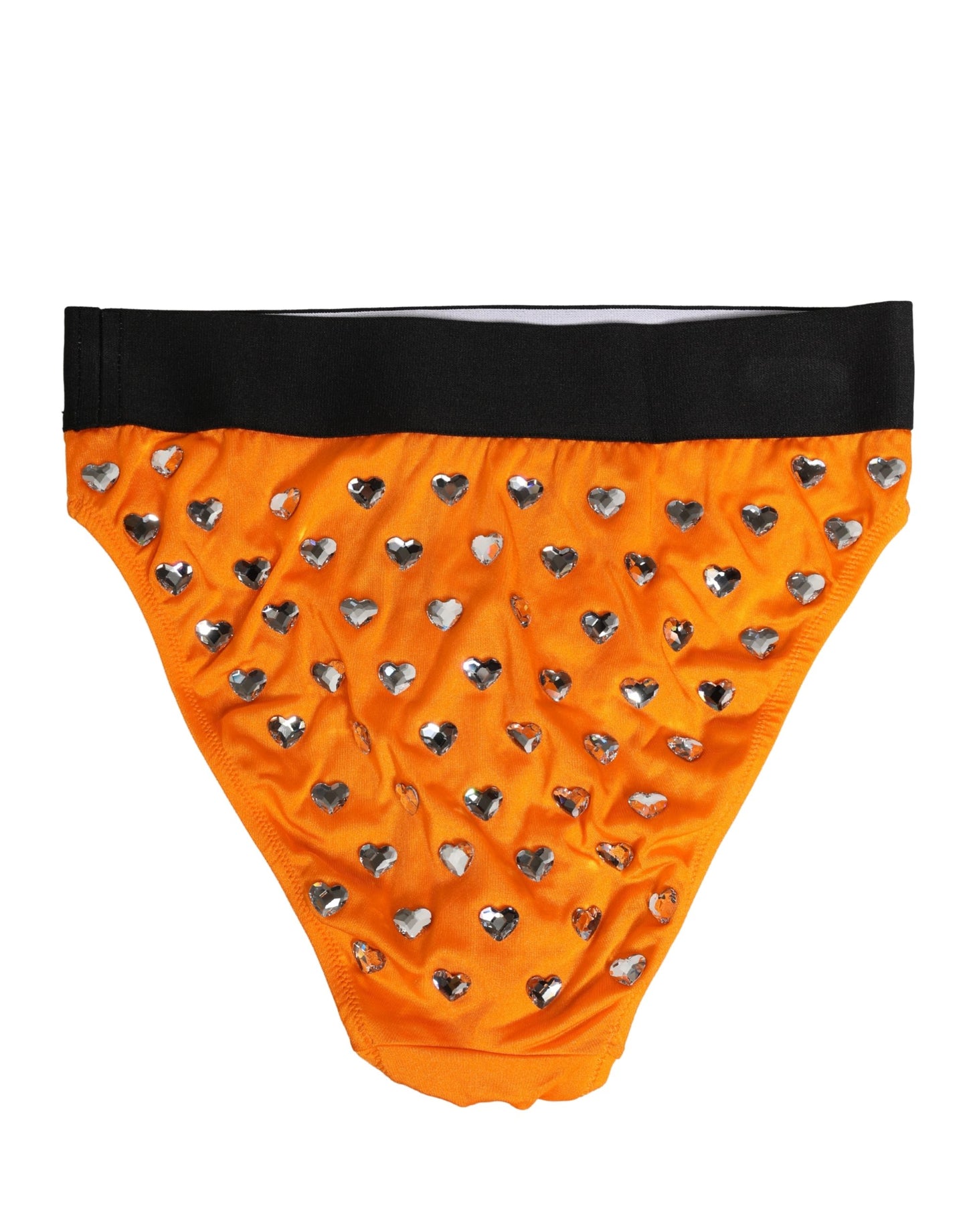 Ropa interior de braguita de talle alto con cristales naranjas de Dolce & Gabbana