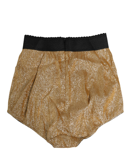 Faja braga de talle alto de seda dorada de Dolce & Gabbana