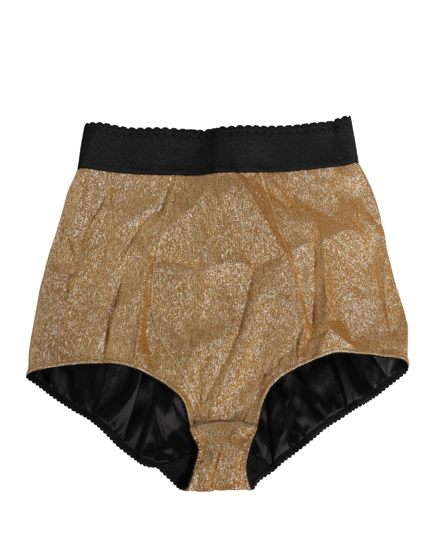 Faja braga de talle alto de seda dorada de Dolce & Gabbana