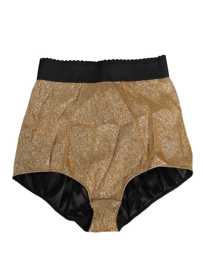 Faja braga de talle alto de seda dorada de Dolce & Gabbana