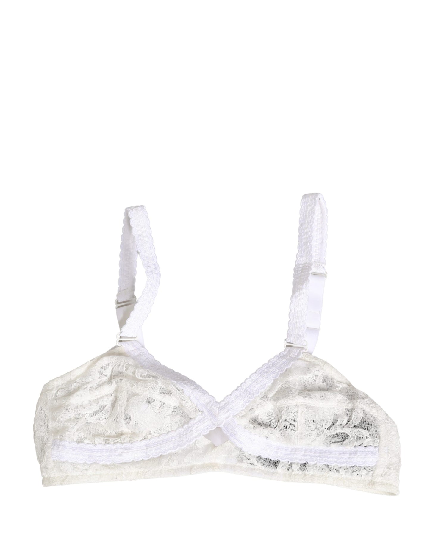Soutien-gorge sans armatures à bonnets souples en dentelle de coton blanc Dolce & Gabbana Sous-vêtements
