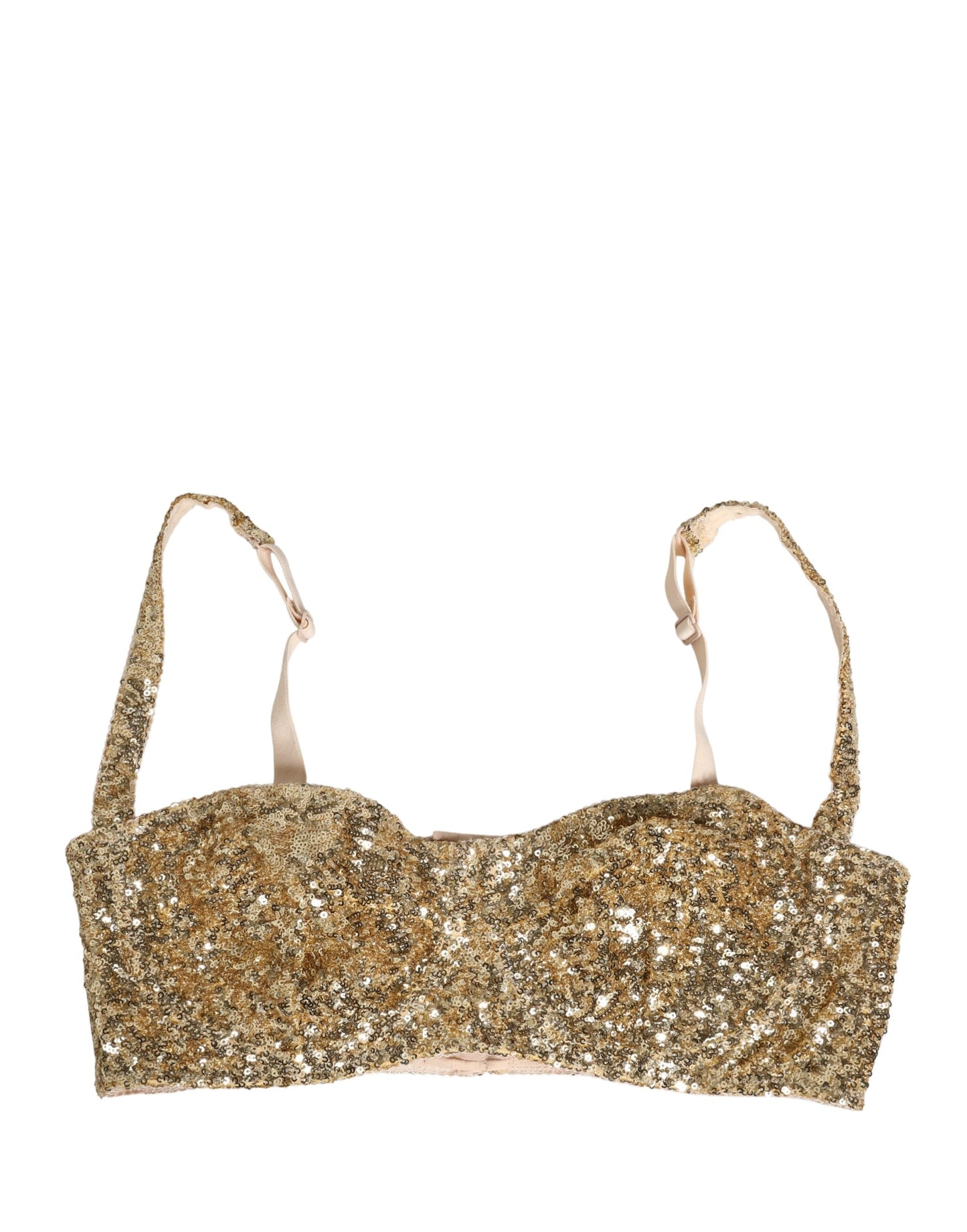 Sujetador de aros semirrelleno de lentejuelas doradas Dolce & Gabbana Ropa interior