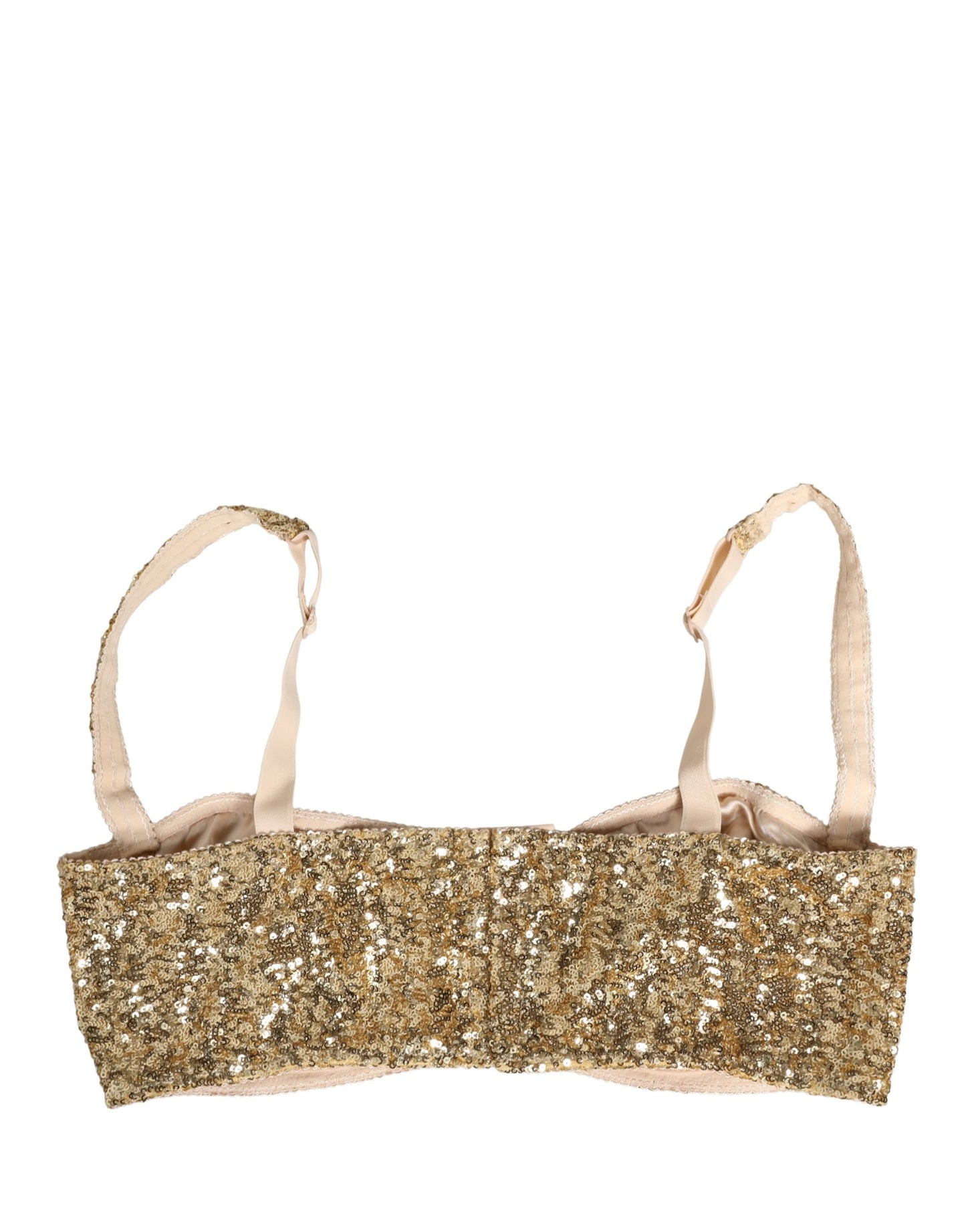 Sujetador de aros semirrelleno de lentejuelas doradas Dolce & Gabbana Ropa interior