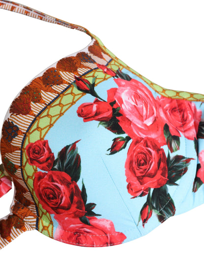 Maillot de bain haut de bikini dos nu à imprimé floral multicolore Dolce & Gabbana