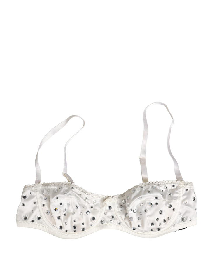 Sujetador con aros semipush-up y pedrería blanca Dolce & Gabbana