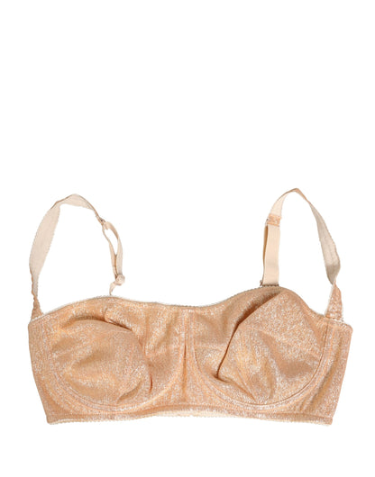Sujetador de ropa interior Balconette con aros semi acolchado beige de Dolce & Gabbana
